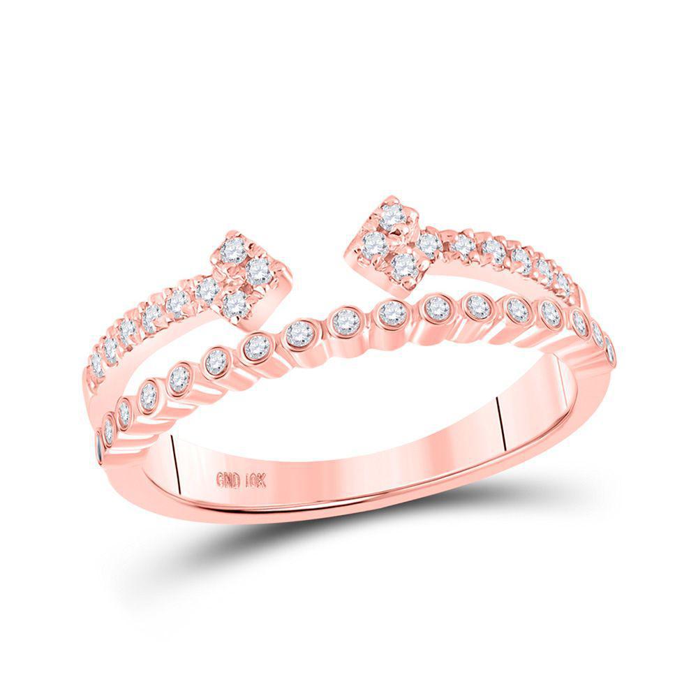 0.25ctw Diamond Stackable Band Ring 10k Rose Gold Womens