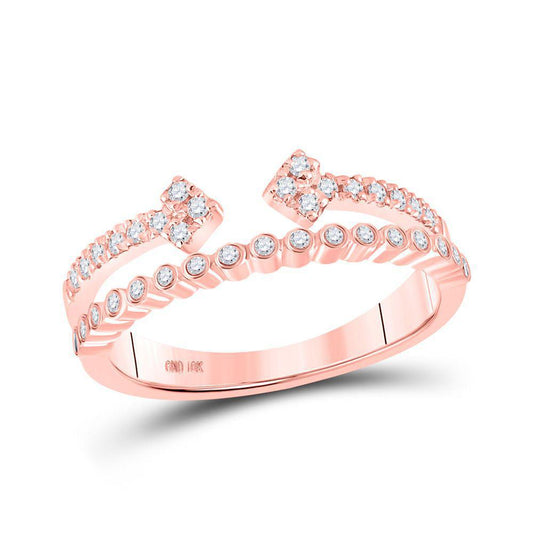 0.25ctw Diamond Stackable Band Ring 10k Rose Gold Womens