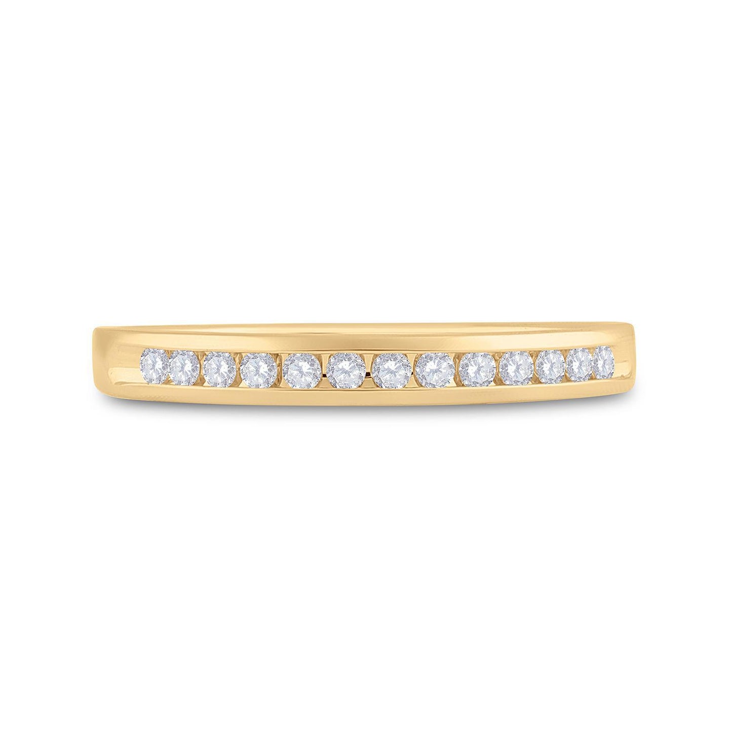 Diamond Single Row Womens Wedding Ring Band 14k Yellow Gold