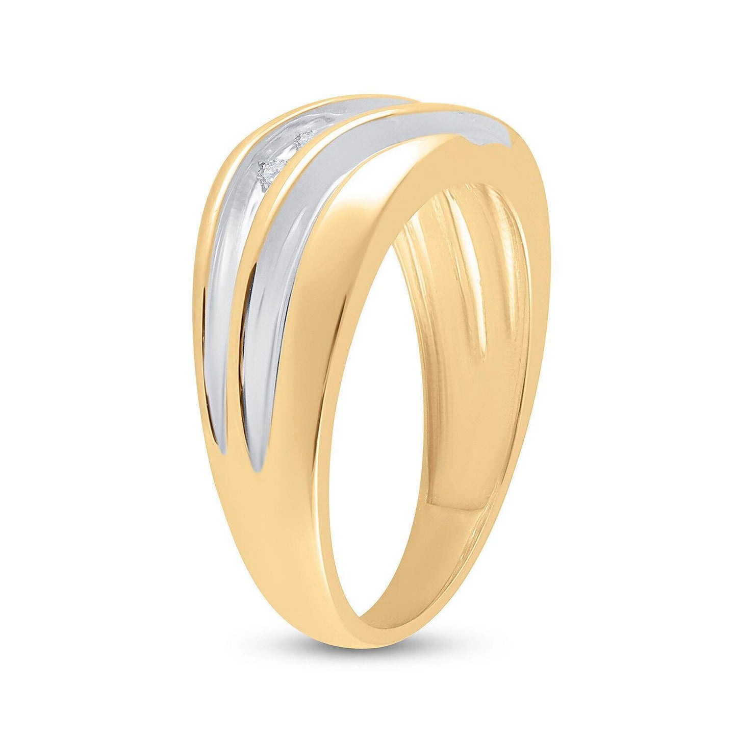 0.25 cttw Diamond Wedding Anniversary Mens Band Ring 10k Yellow Gold
