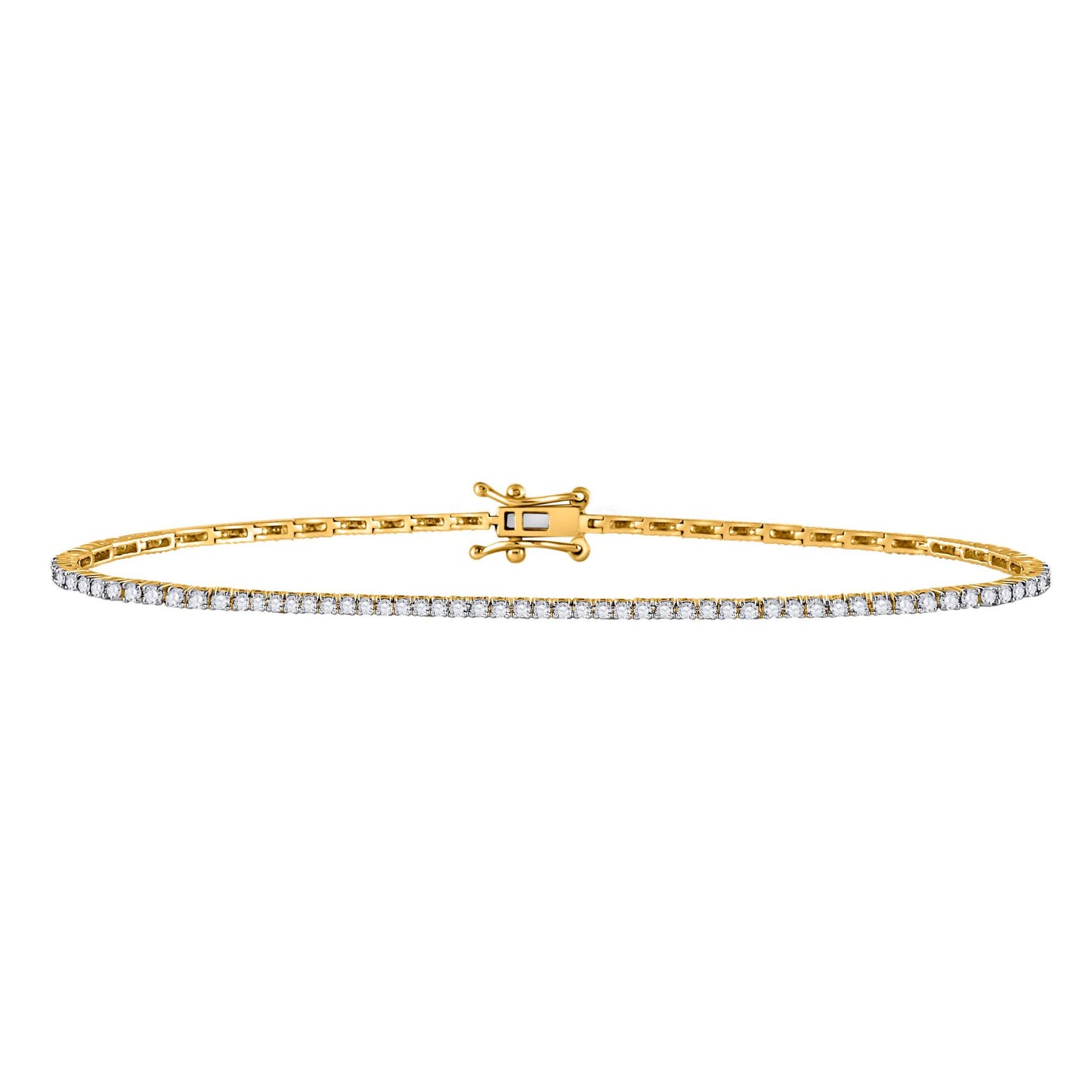 1 cttw Round Diamond Tennis Bracelet 14k Yellow Gold