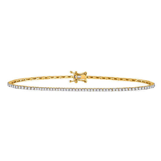 1 cttw Round Diamond Tennis Bracelet 14k Yellow Gold