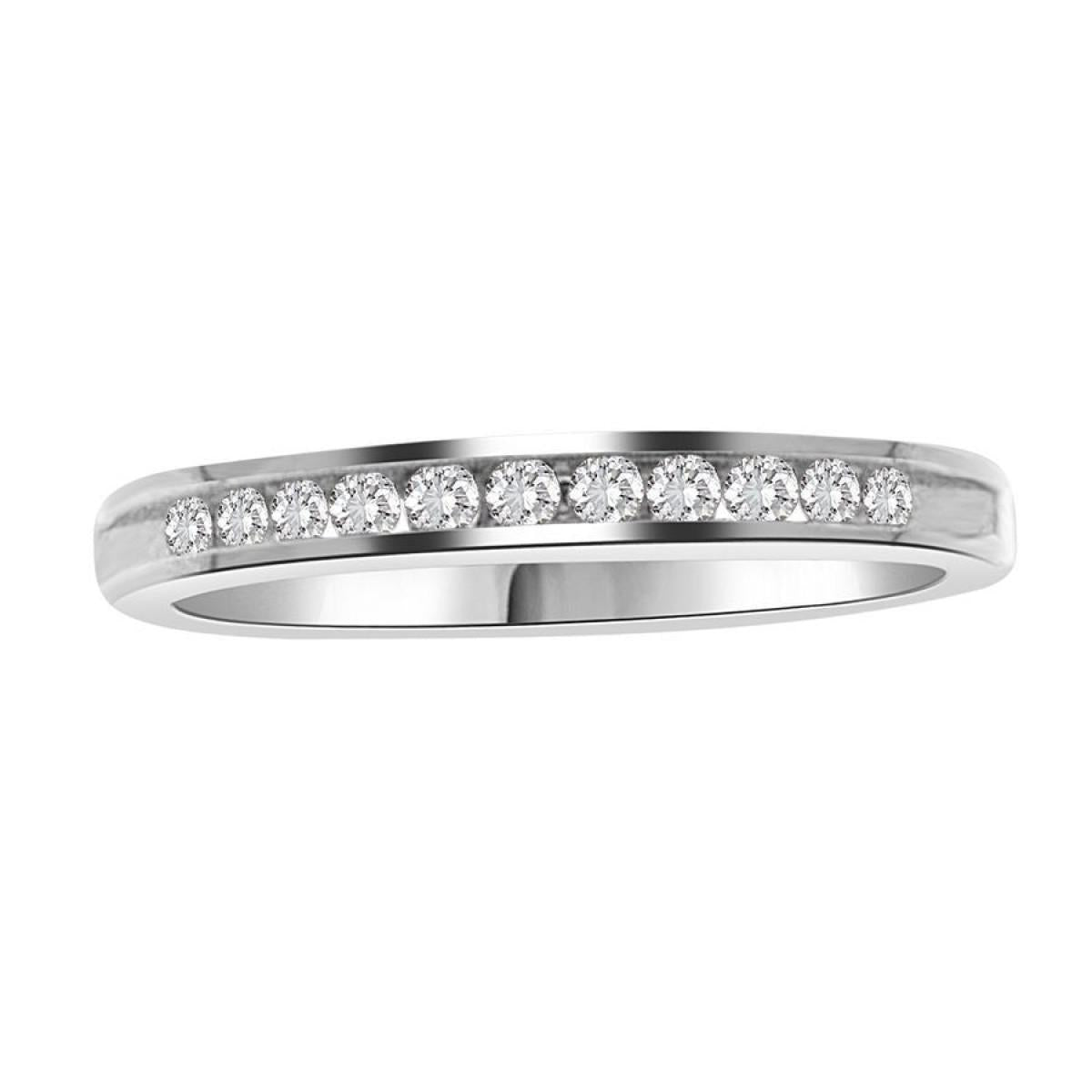 0.25cttw Diamond Single Row Womens Wedding Band Ring 14k White Gold