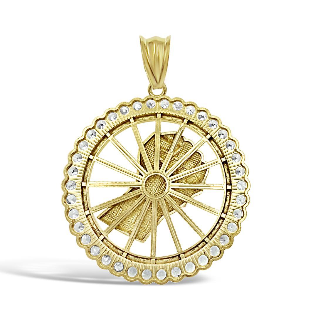 BLM Pendant Black Lives Matter Real 10k Yellow Gold Mens CZ Charm 2 inch