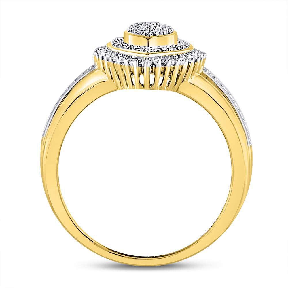 0.25 cttw Diamond Marquise Shape Cluster Engagement Womens Ring 10k Yellow Gold