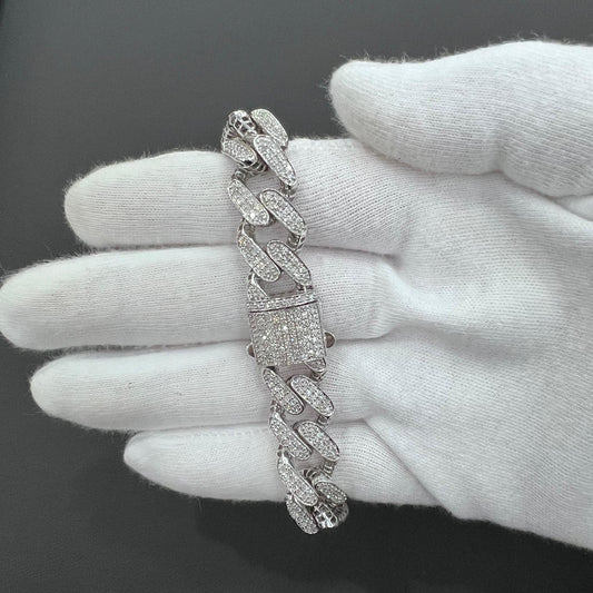 4.21ctw Diamond Miami Cuban Bracelet 10k White Gold