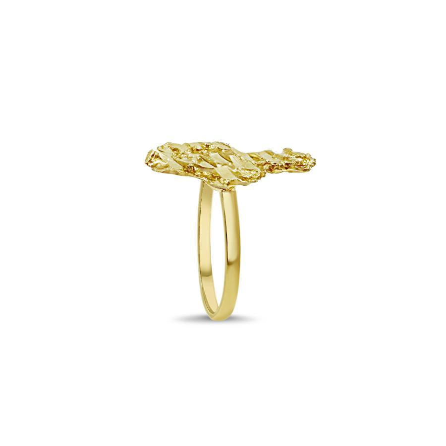 10K Yellow Gold Nugget Ring for Women