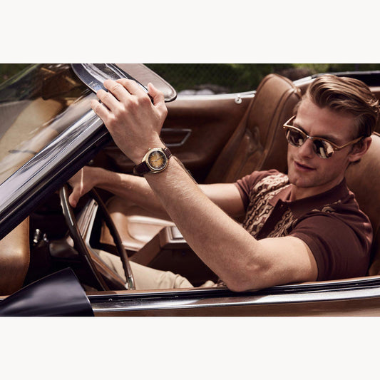 Bulova Jet Star Gold Tone Dial Men's Watch 97B214