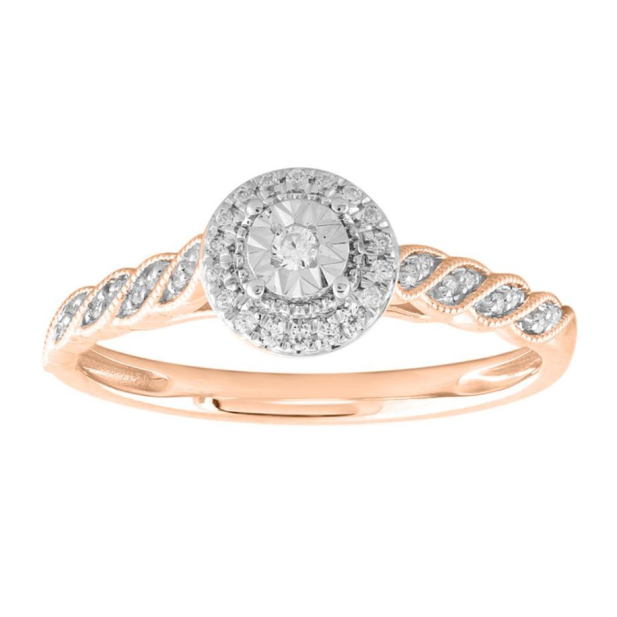 Diamond Engagement Round Shape Bridal Wedding Ring 10k Rose Gold