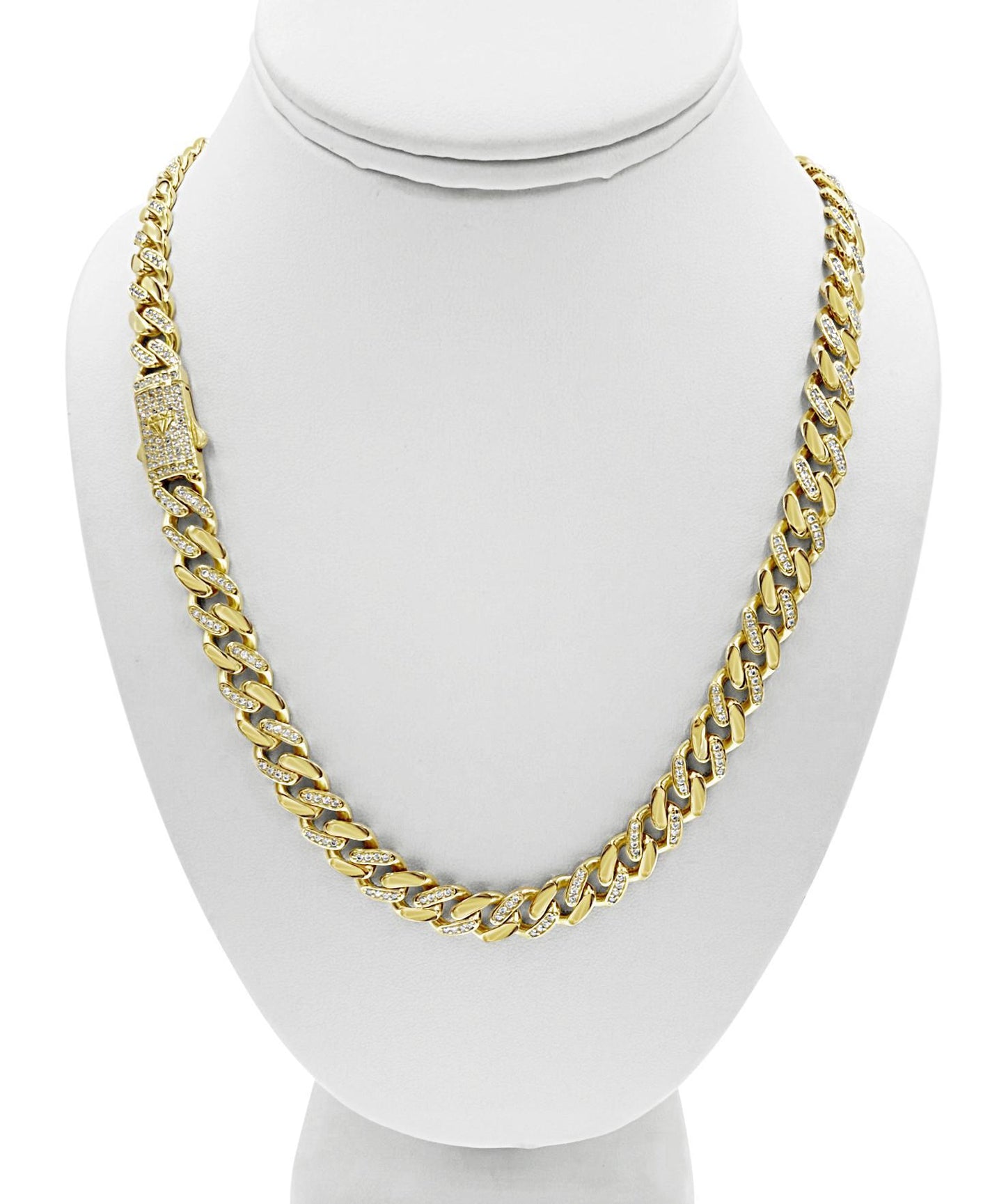 14k Yellow Gold Miami Cuban Curb Link Chain Necklace 9mm