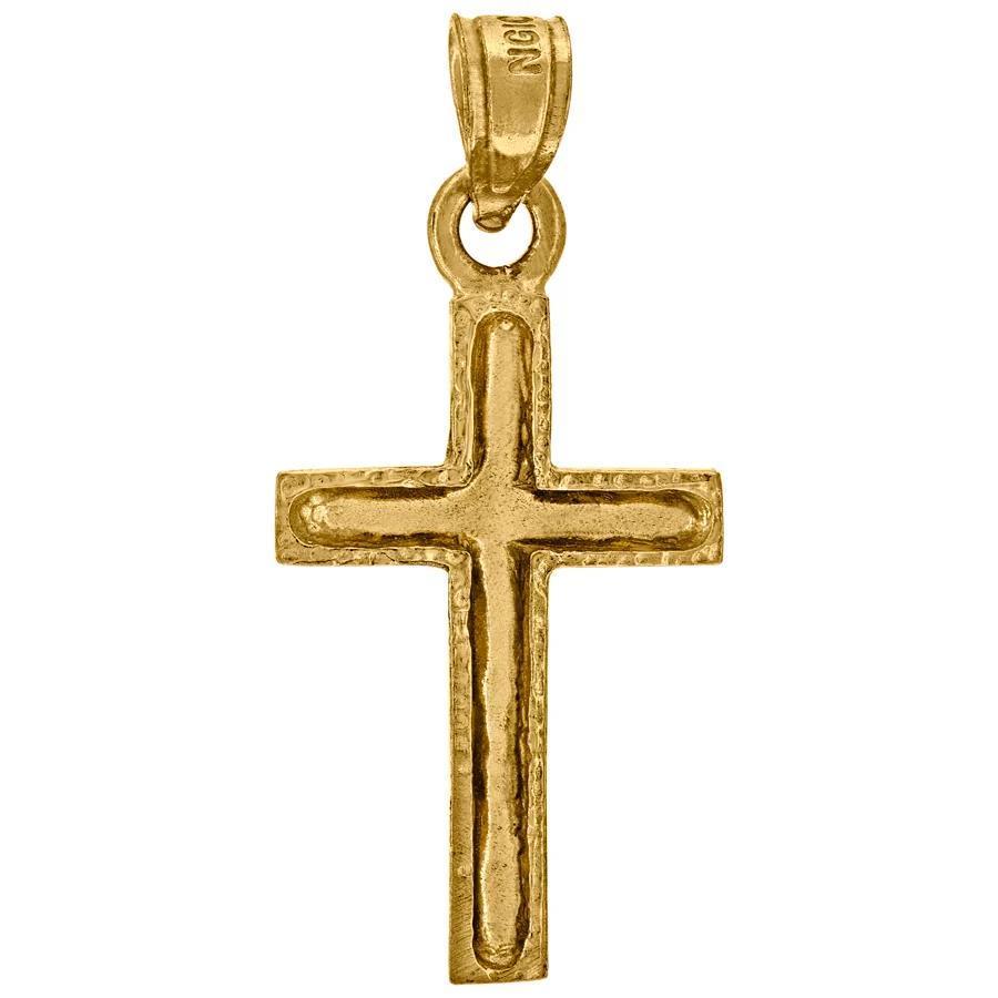 10K Yellow Gold Cross Mens Pendant