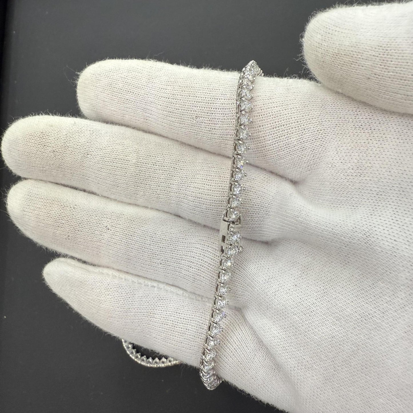 11.00 cttw Lab Grown Round Diamond IGI Certified Tennis Necklace 14k White Gold