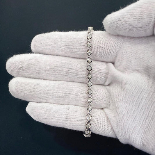 2.68ctw Round Diamond Tennis Bracelet 14k White Gold