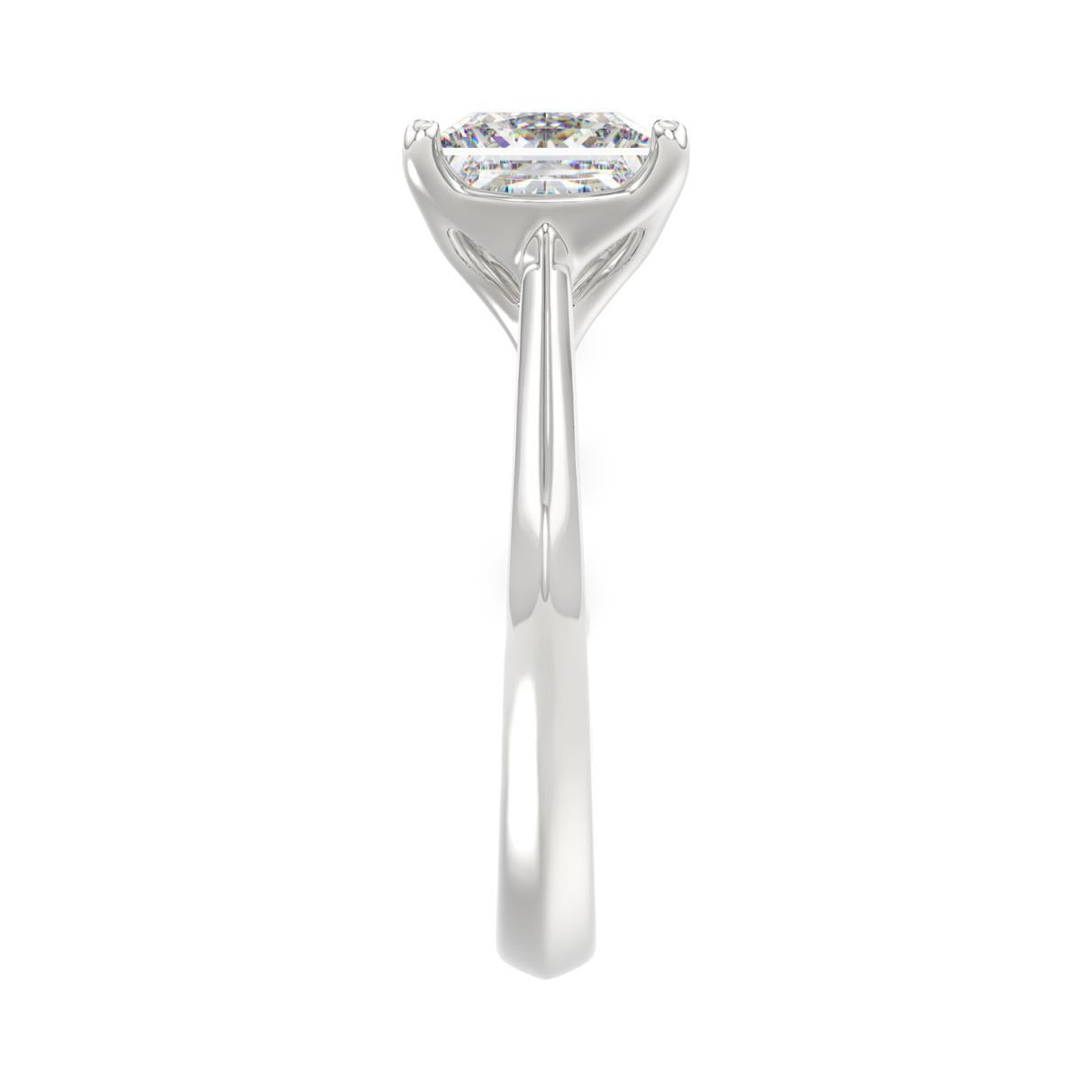 3 ct Lab Grown Princess Solitaire Diamond Engagement Ring 14k White Gold
