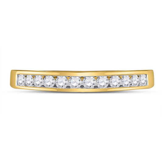 0.25ctw Diamond Channel set Wedding Womens Band 14k Yellow Gold