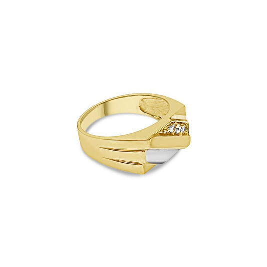 10K Yellow White Gold Two Tone Men's Statement Band