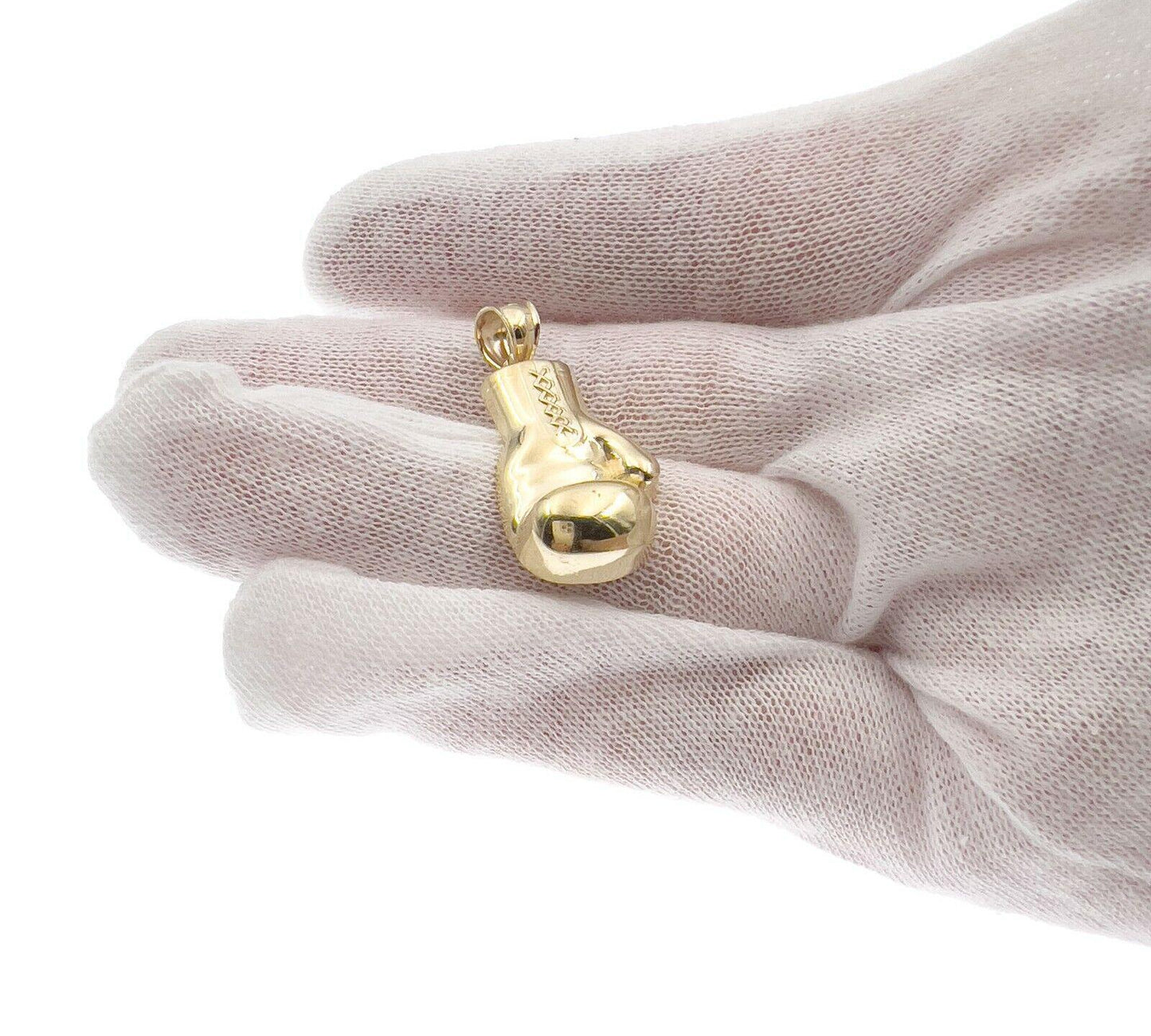 Boxing Glove Pendant Sport Charm 10k Yellow Gold 1.3 inch