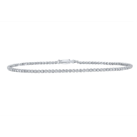 1.20ctw Round Diamond Tennis Bracelet 10k White Gold