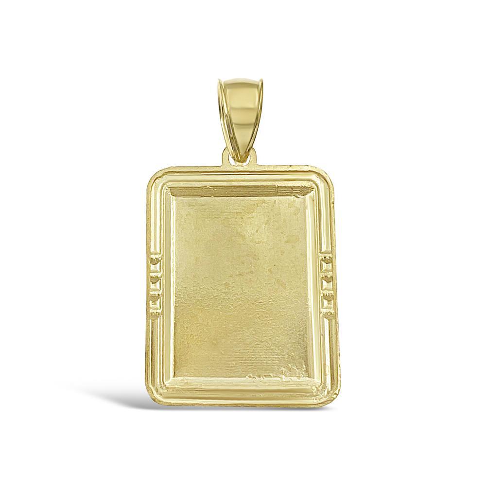 Virgin Mary Pendant Charm 10k Yellow Rose Gold Lady Guadalupe 1.3 inch