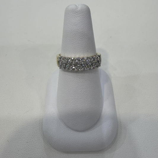 1ctw Diamond Multi-Row Wide Band in 14K Yellow Gold