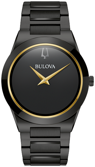 Bulova Millennia Black Stainless Steel Mens Watch 98A313