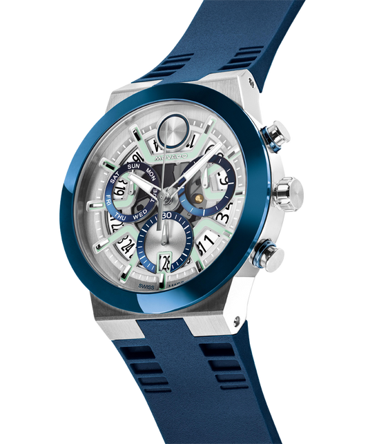 MOVADO BOLD Fusion Chronograph Silver Super-LuminNova® Dial Mens Watch 3601240