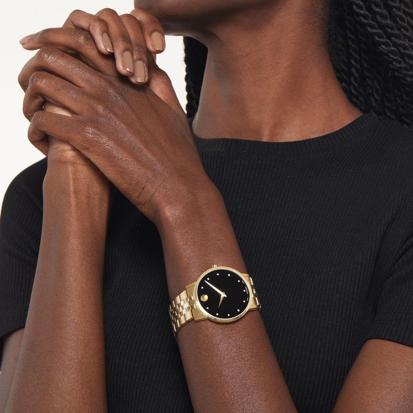 Movado MUSEUM Classic Gold Tone Diamond Watch 0607625