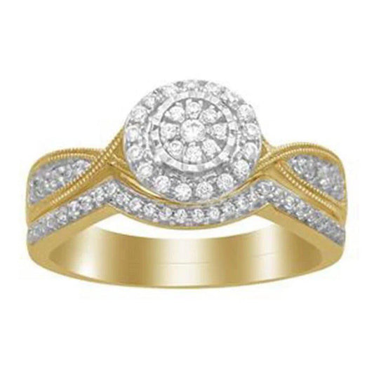 0.25 Cttw Diamond Engagement Bridal Wedding Ring Set 10k Yellow Gold