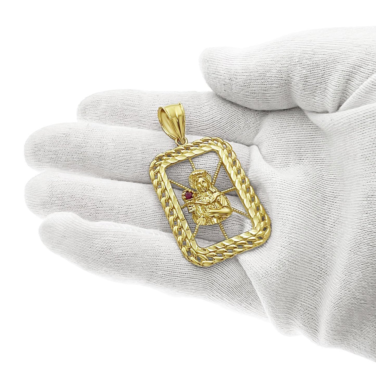10k Yellow Gold St Barbara Pendant Religious Charm