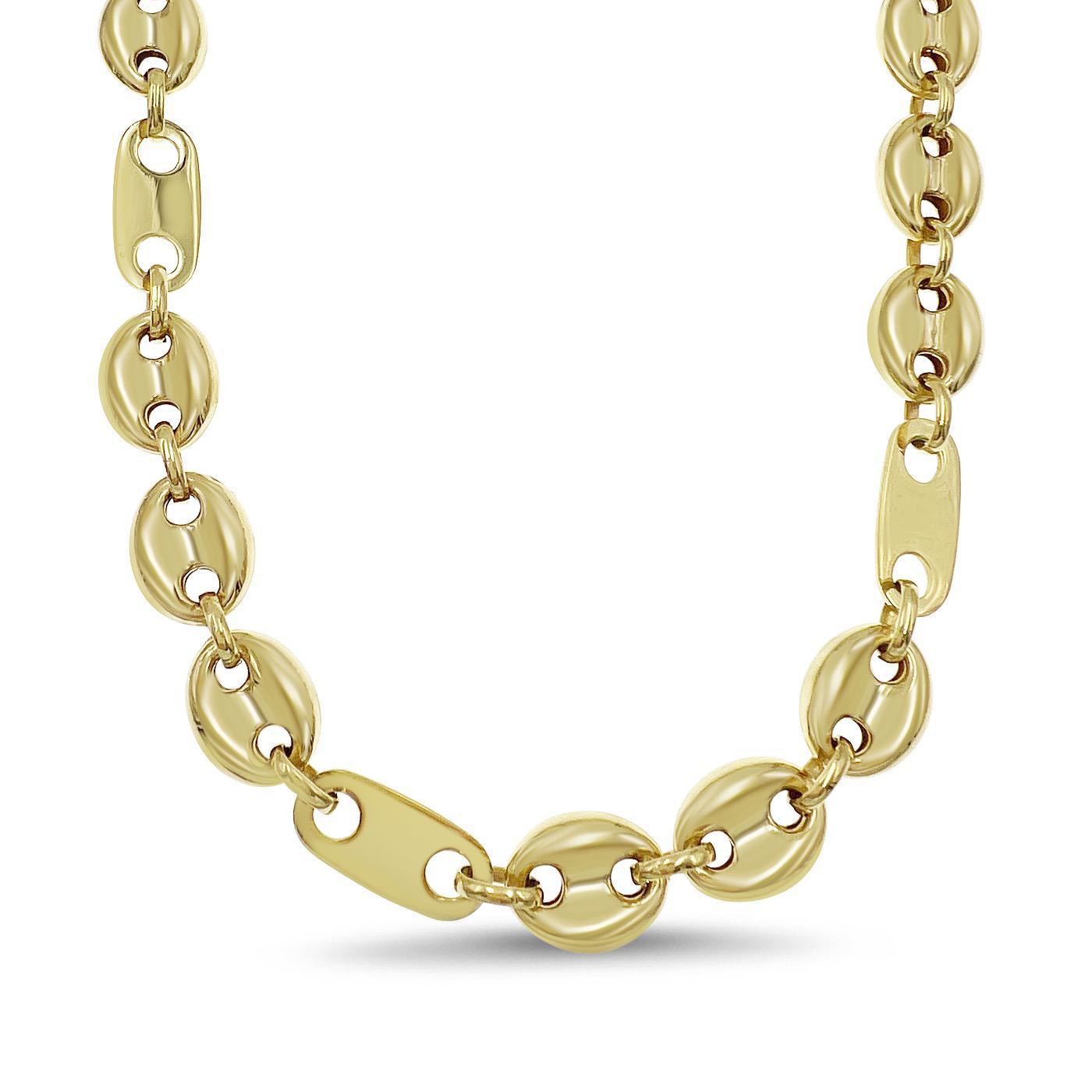 14k Gold Mariner Anchor Link Necklace 11mm
