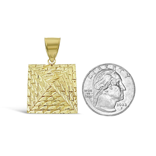 10k Gold Pyramid Pendant Egyptian Style 3D Charm