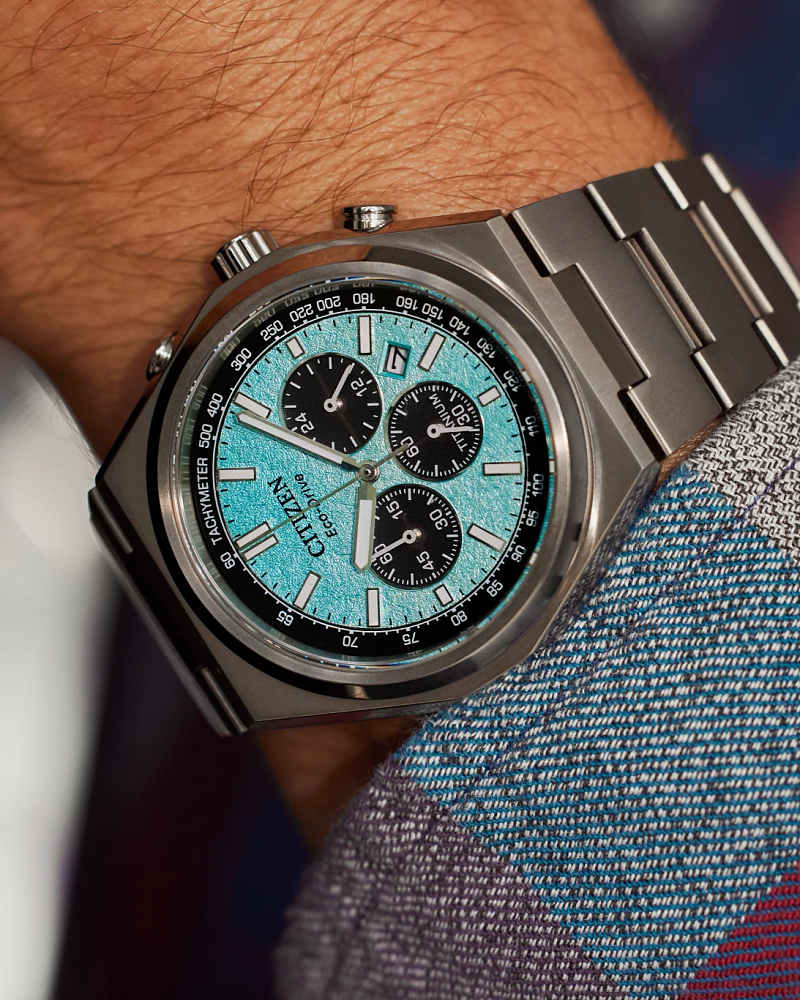 Citizen Eco-Drive Zenshin Chrono Blue Dial Super Titanium Watch CA4610-85M