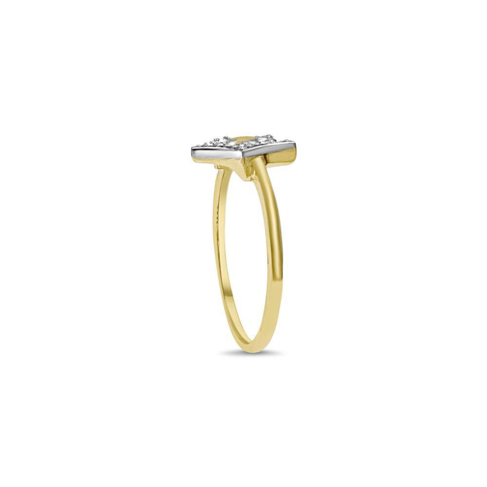 14k Yellow Gold Stackable Star Ring Womens