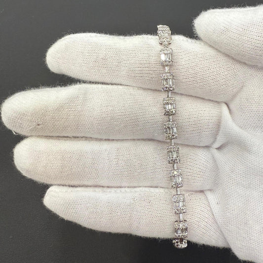 2.50ctw Baguette Diamond Tennis Bracelet 14k White Gold
