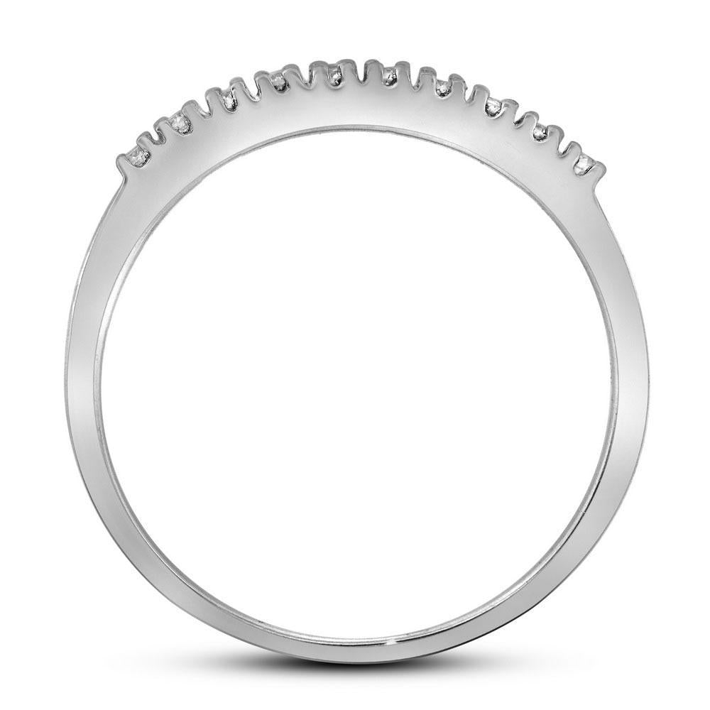 0.33ctw Diamond Bridal Set Cushion Shape Ring 10K White Gold Halo