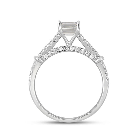 2ctw Lab Grown Emerald Cut Diamond Engagement Ring 14K White Gold