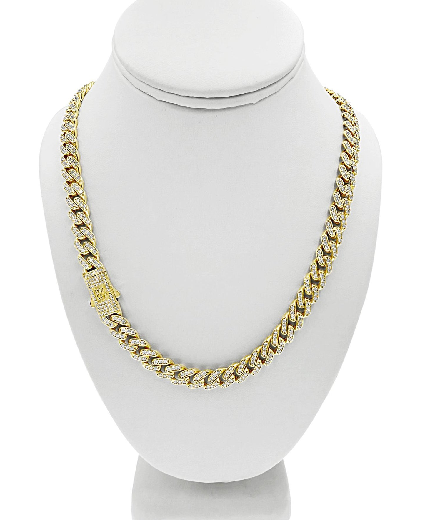 14k Yellow Gold Miami Cuban Monaco Link Chain Necklace 9mm