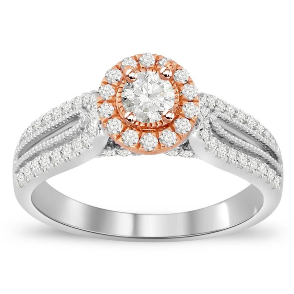 0.75cttw Diamond Engagement Bridal Ring 14k White / Rose Gold
