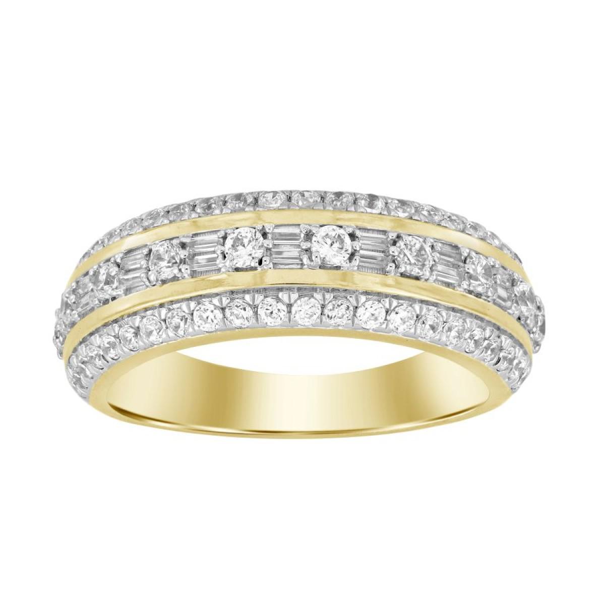 1 cttw Baguette Round Diamond Wedding Mens Band Ring 14k Yellow Gold