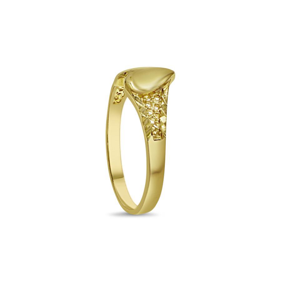 10k Yellow Gold Heart Ring Band Women