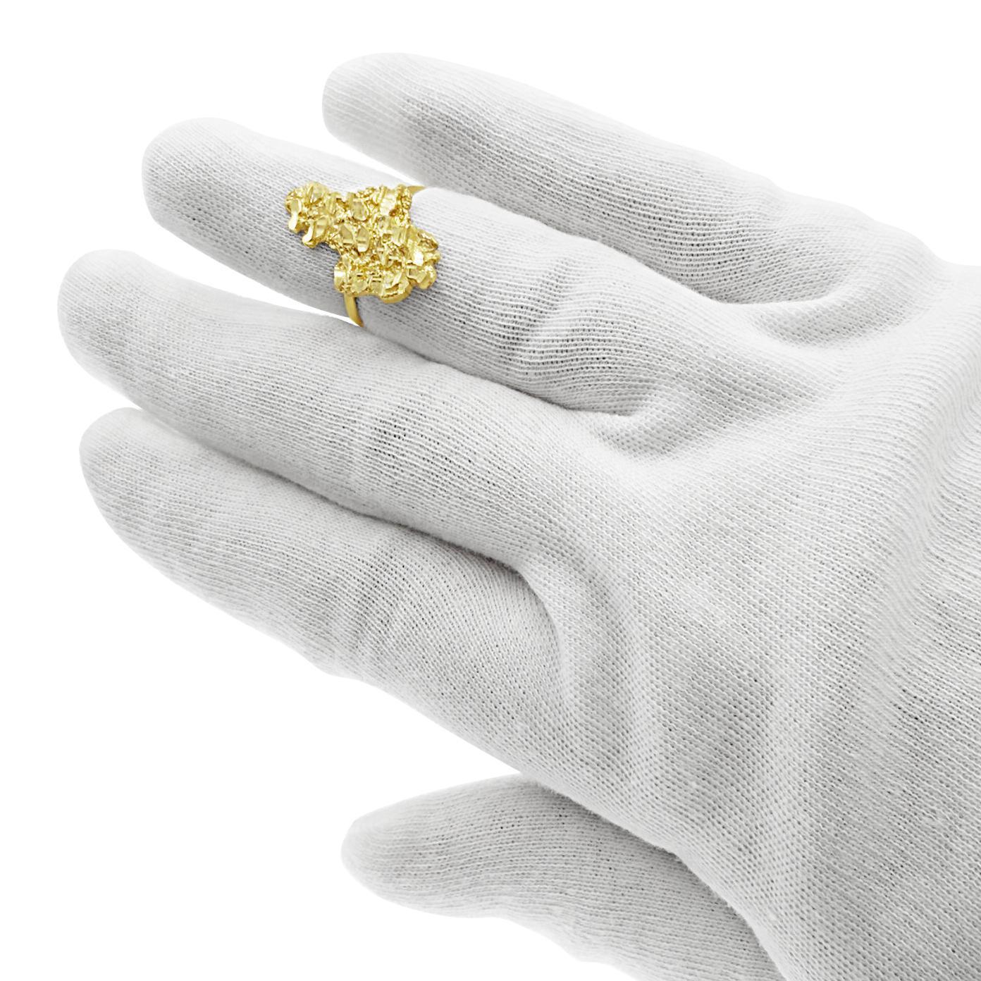 10K Yellow Gold Nugget Ring for Women