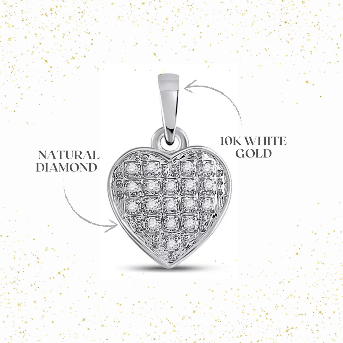 0.25 cttw Round Diamond Heart Pendant 10k White Gold