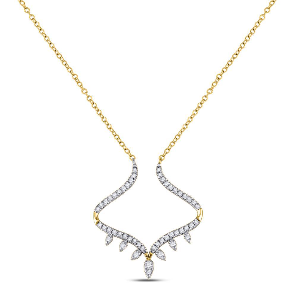 0.25ctw Diamond Necklace 14k Yellow Gold Elegant Drop Design