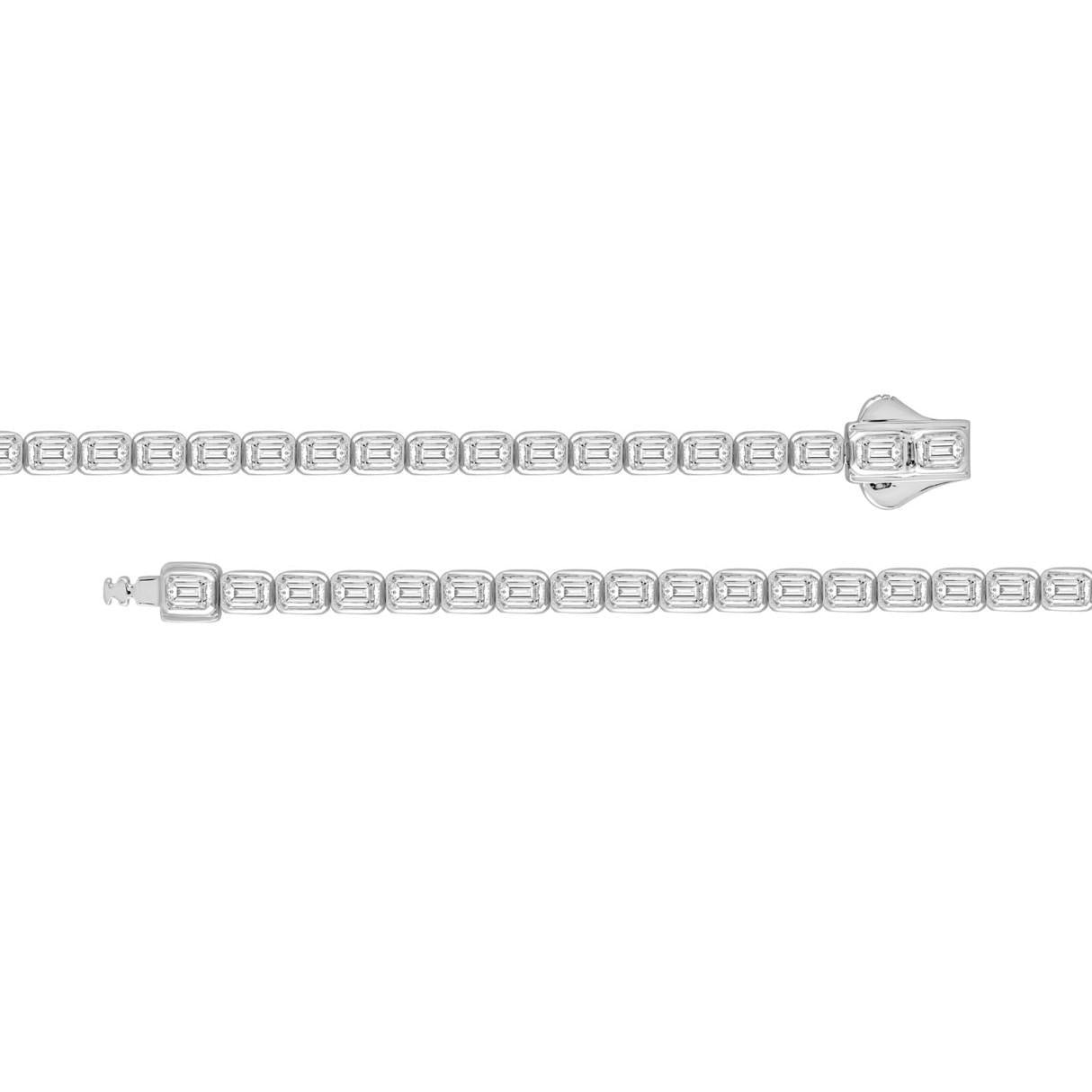 5 cttw Lab Grown Emerald Diamond Tennis Bracelet IGI Certified 14k White Gold