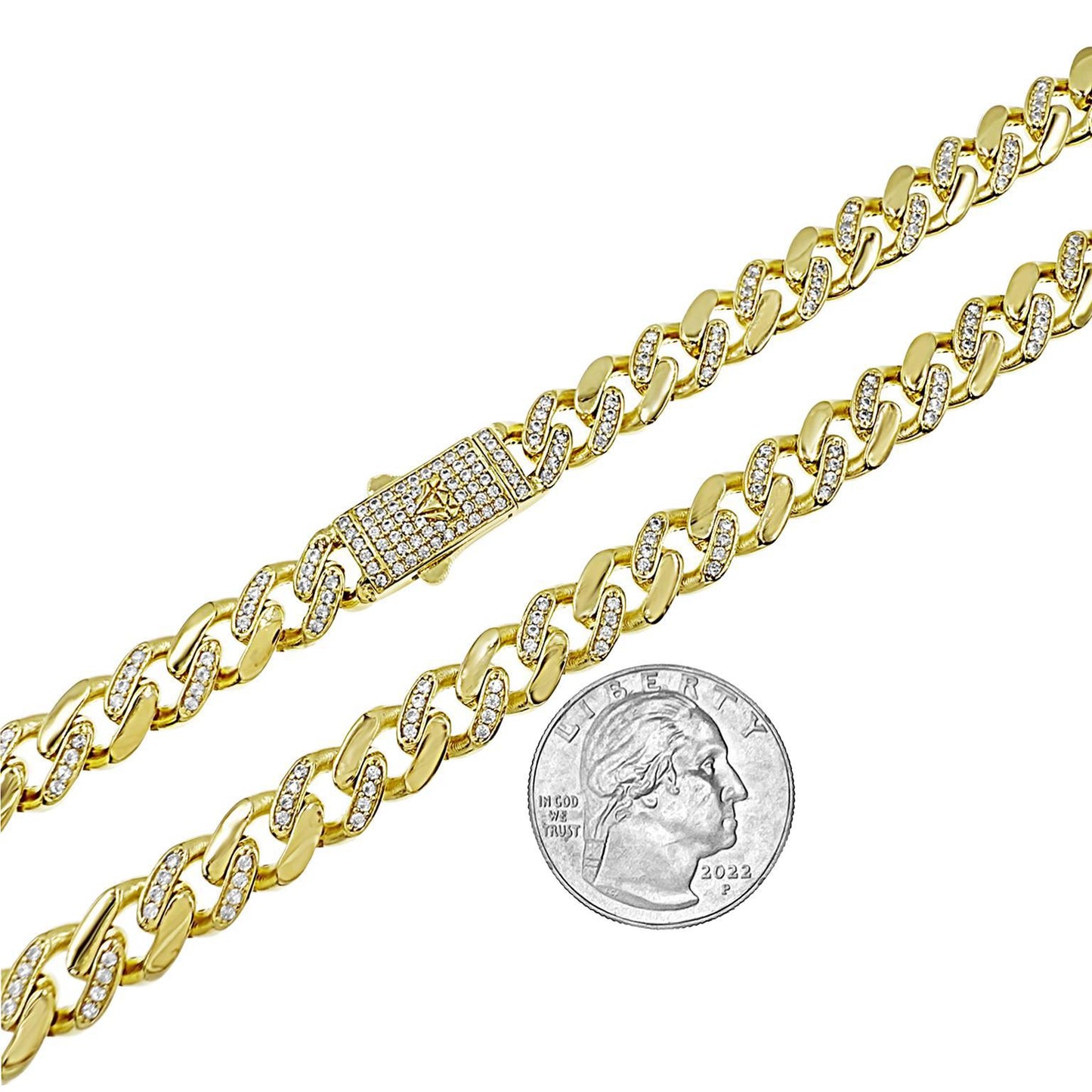 14k Yellow Gold Miami Cuban Curb Link Chain Necklace 9mm