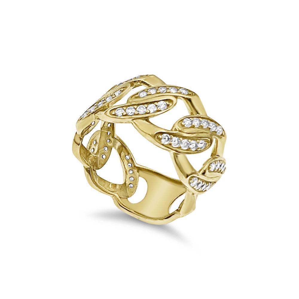 Cuban Link Chain Men's Band 10k Yellow Gold