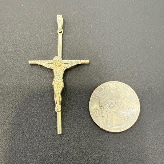 Cross Crucifix Pendant Charm 925 Sterling Silver Gold Plated