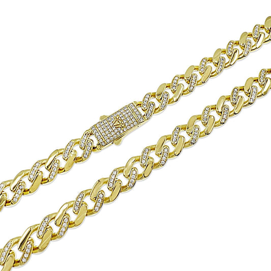 14k Yellow Gold Miami Cuban Curb Link Chain Necklace 9mm