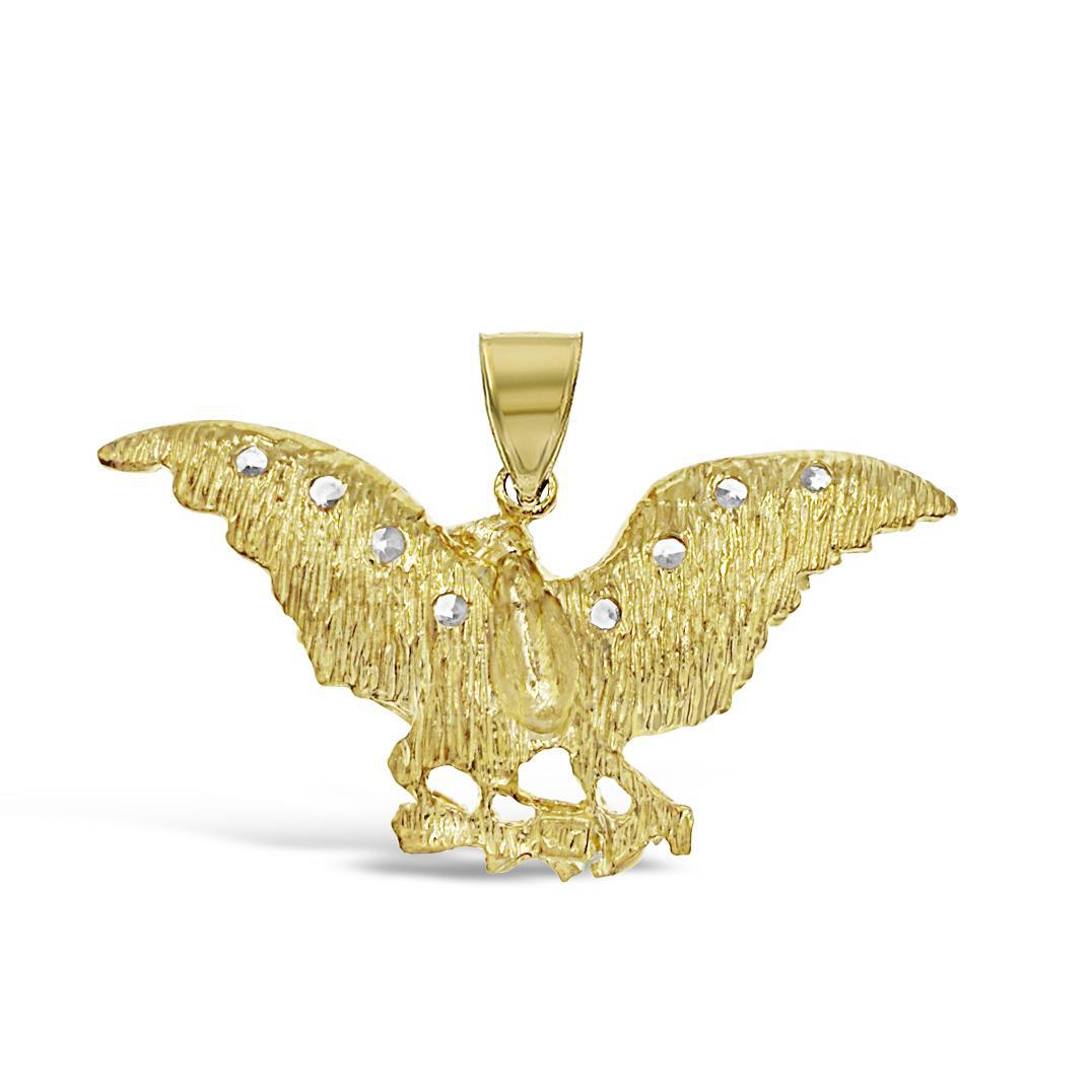Eagle Pendant Mens Charm 10k Yellow Gold