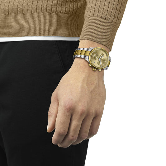 Tissot Chrono XL Mens 45mm Watch Two Tone T116.617.22.021.00